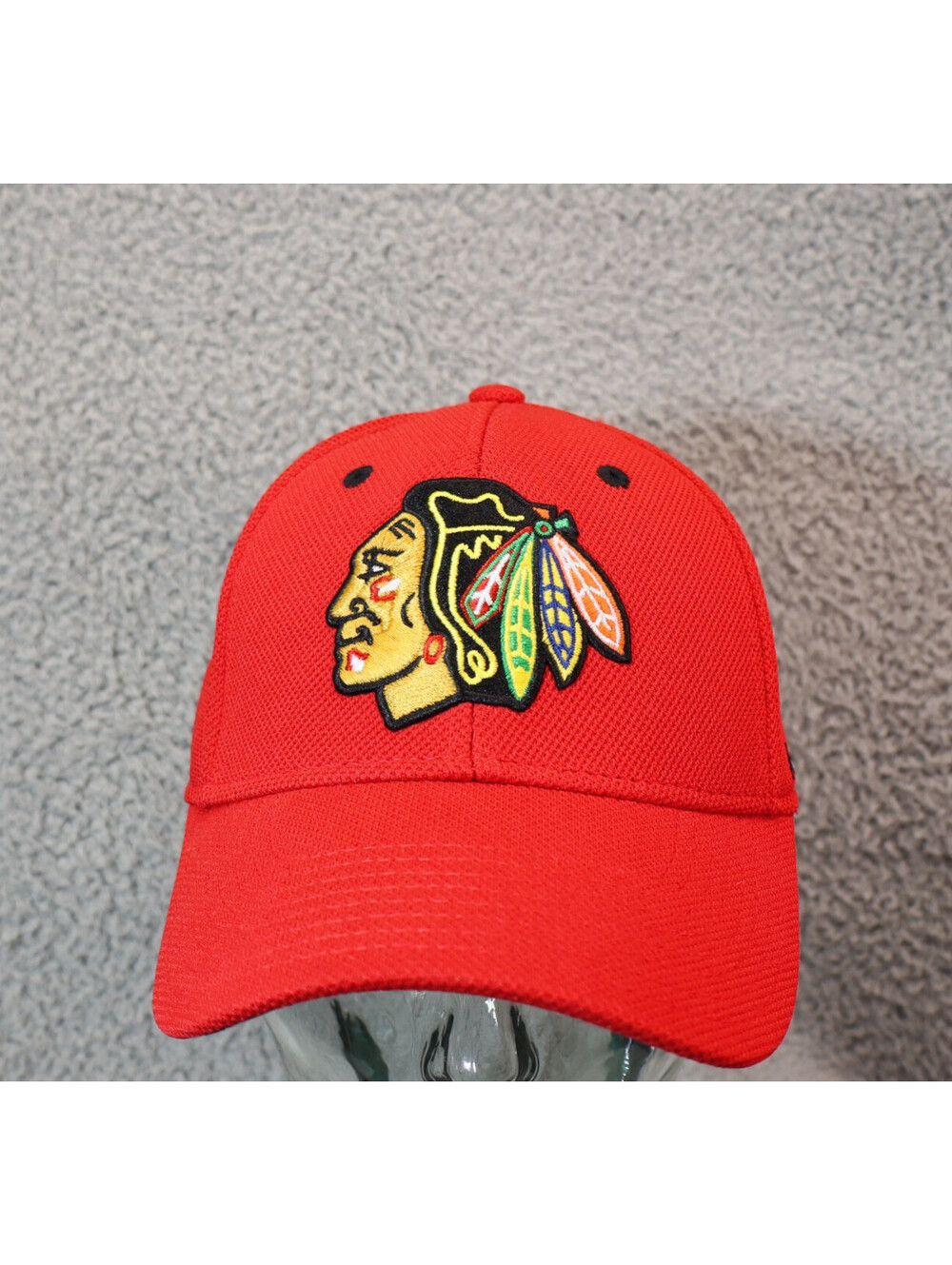Chicago Blackhawks NHL Reebok Red Flex Hat, L/XL Script